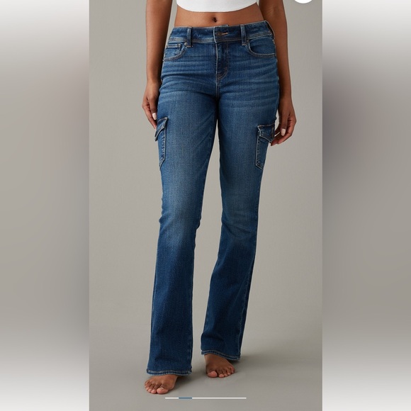 AE Stretch Low Rise Kick Bootcut Jean - Picture 2 of 7